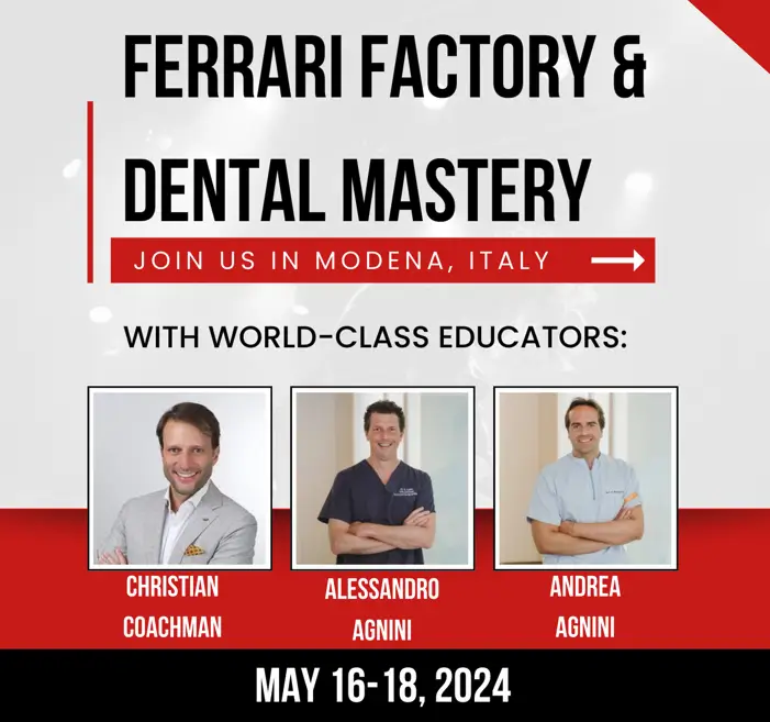 Ferrari Factory & Dental Master in Modena, Italy on May 16-18, 2024 by DentalXP | Dental Assets - DentalAssets.com
